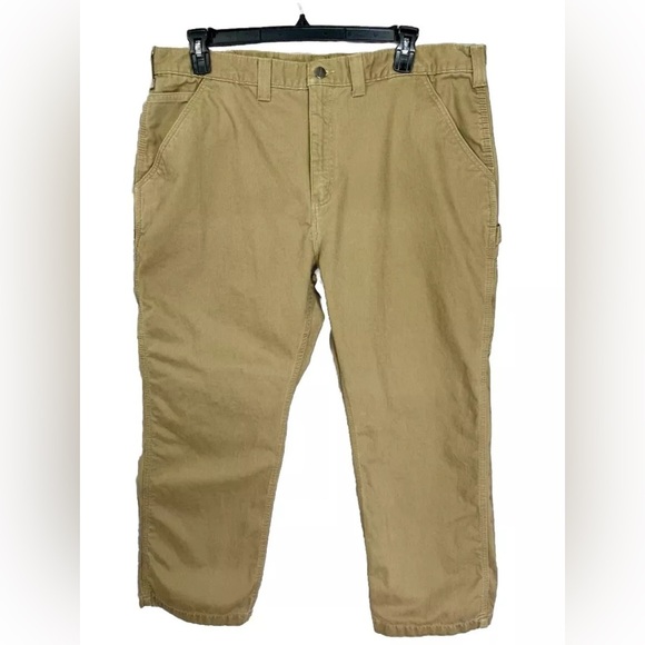 Carhartt Other - Carhartt Pants Jeans Mens 42x30 Khaki Brown Relaxed Fit Carpenter B324 DKH